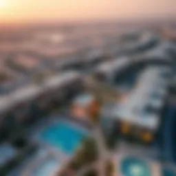 Stunning aerial view of Al Jurf showcasing luxury developments