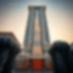 The stunning façade of Al Mansour Tower showcasing modern architectural design