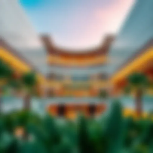 Stunning architectural view of Al Qouz Mall showcasing its modern design.