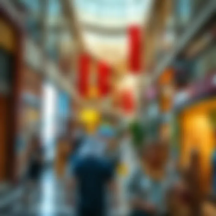 A bustling atmosphere in Al Qouz Mall reflecting the blend of local and expatriate shoppers.