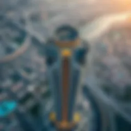 Aerial view of Al Roda Tower 2 showcasing its unique architectural design