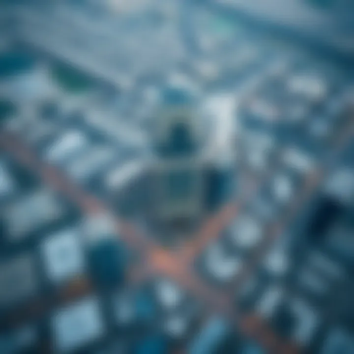 Aerial view of Al Barsha highlighting the location of Al Waleed Building