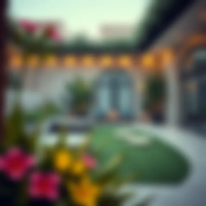 A tranquil aura garden space designed for relaxation and wellness, highlighting its importance for residents.