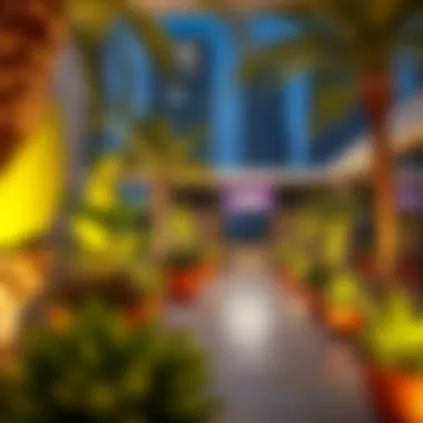 A vibrant aura garden showcasing lush greenery and unique plant arrangements enhancing urban living.