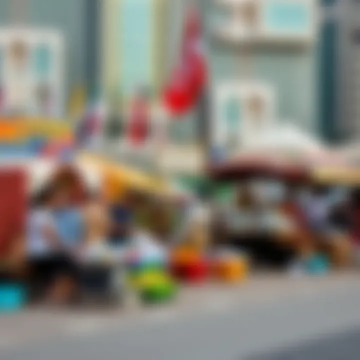 Vibrant market scene near the Abra docking area