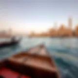 Traditional Abra navigating the waters of Dubai Creek