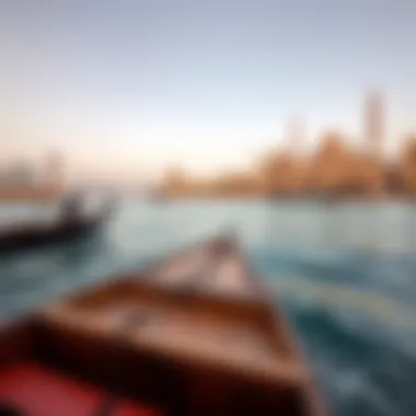 Traditional Abra navigating the waters of Dubai Creek