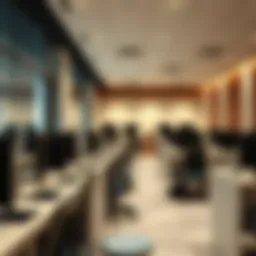 Modern Ejari typing center interior showcasing high-tech equipment