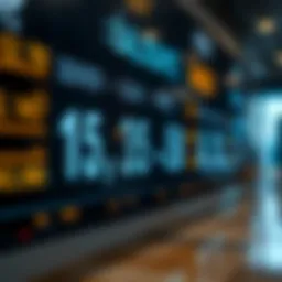 Currency exchange rates displayed on a digital screen