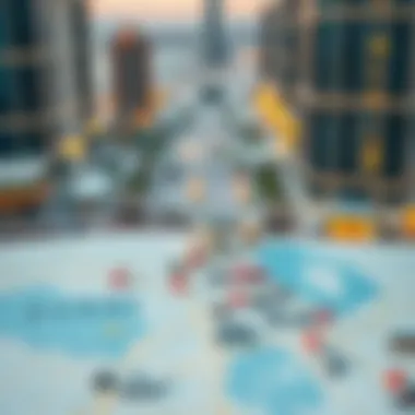 Map highlighting Dubai's prime property locations