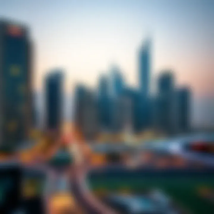 Dubai skyline with real estate developments