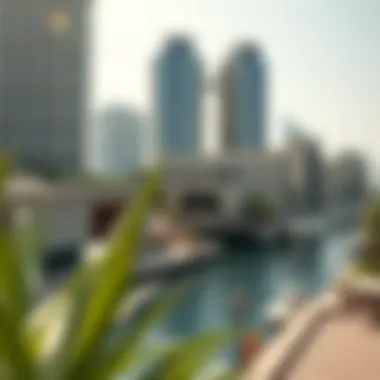 Vibrant surroundings of Dubai Wharf Tower Four