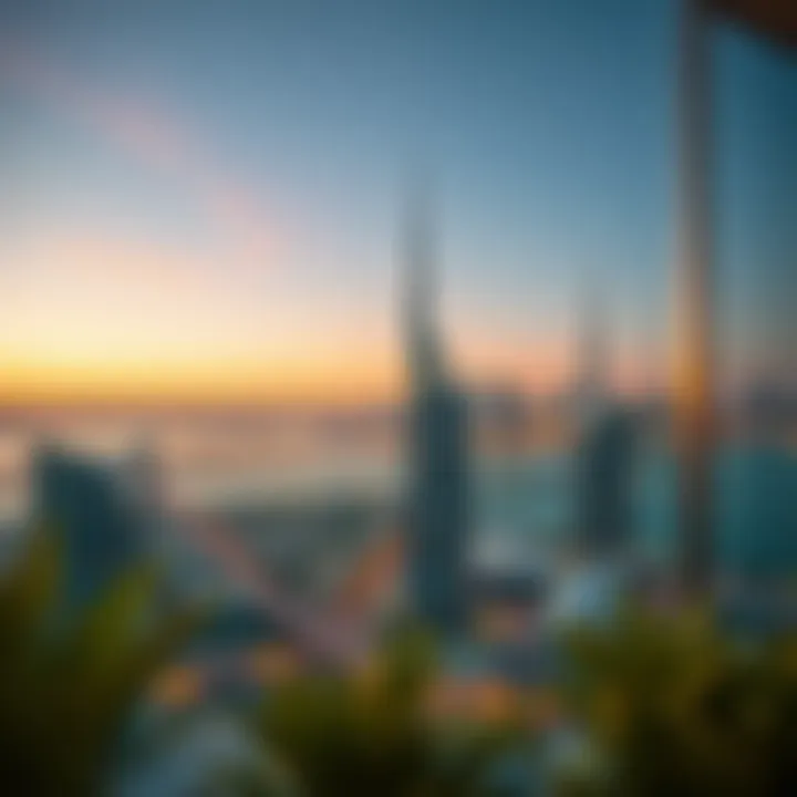 Dubai Skyline from Elysium 1 Residence The vibrant skyline of Dubai as viewed from Elysium 1 Residence, showcasing luxury living