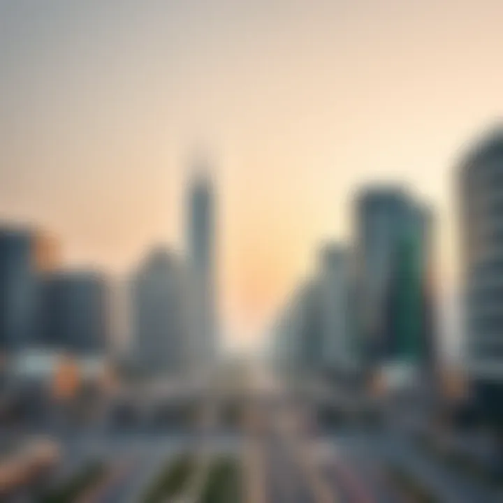 A futuristic representation of planned developments along Dubai's address boulevards