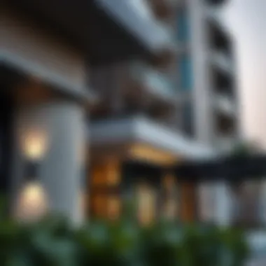 Architectural detail of Al Badaa Residences showcasing modern design