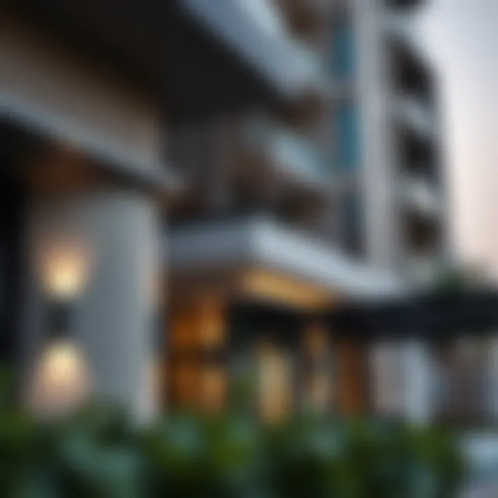 Architectural detail of Al Badaa Residences showcasing modern design