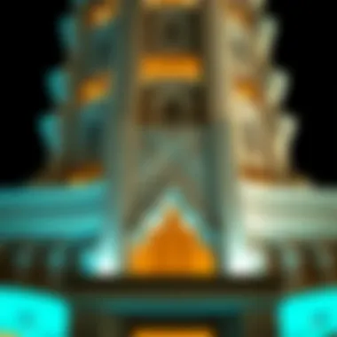 Architectural details of Al Batha Tower highlighting intricate design elements