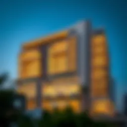 Stunning exterior view of Al Batha Tower showcasing its modern architectural design