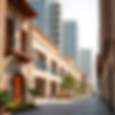 Modern architectural developments juxtaposed with historical buildings in Al Ras