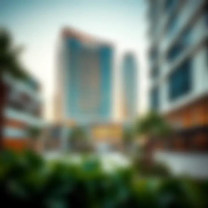 Modern Architecture at Bay Square A stunning view of Bay Square showcasing modern architecture and lush greenery