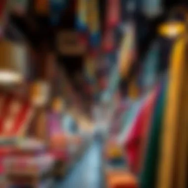 Textile Stalls in Meena Bazar Vibrant stalls adorned with textiles in Meena Bazar