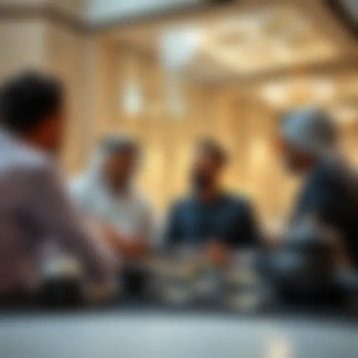 Group of investors discussing commercial property opportunities