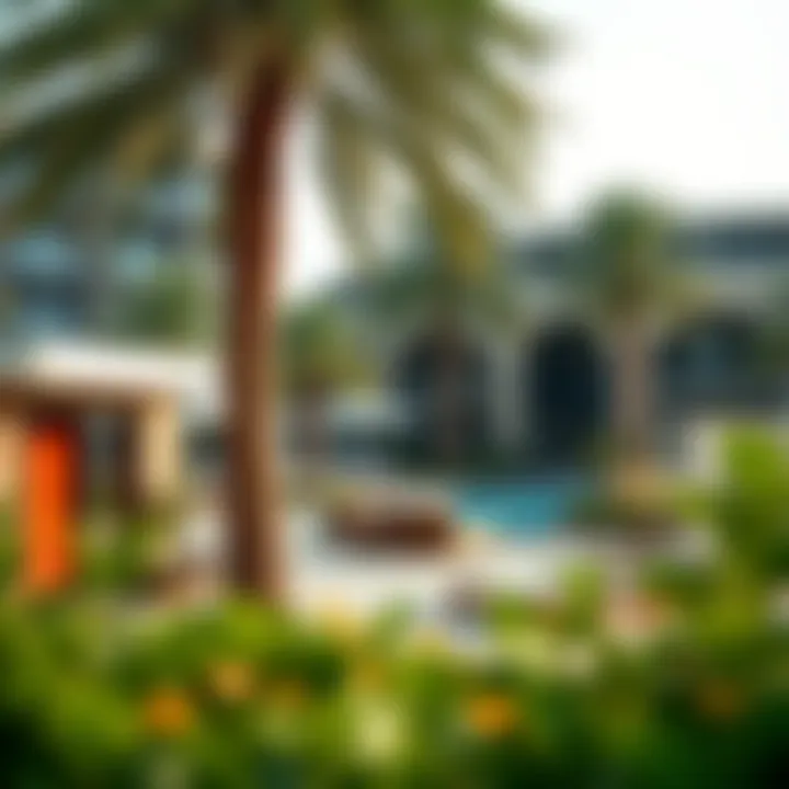 The luxurious amenities available at Creek Beach, featuring lounging areas and recreational facilities.