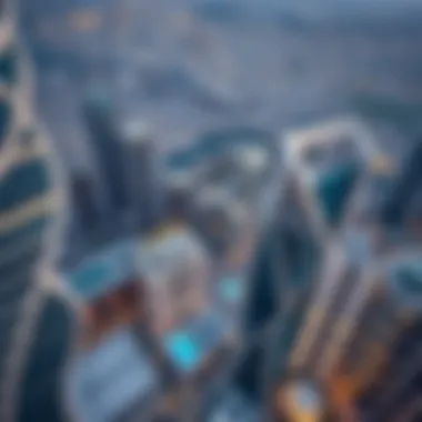 Dubai Internet City's Architectural Marvel Aerial view of Dubai Internet City showcasing modern architecture