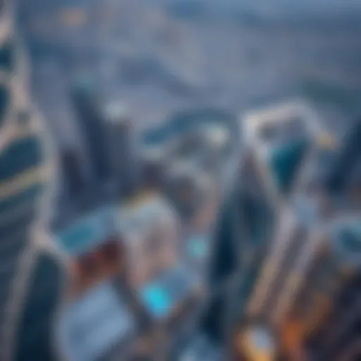 Dubai Internet City's Architectural Marvel Aerial view of Dubai Internet City showcasing modern architecture