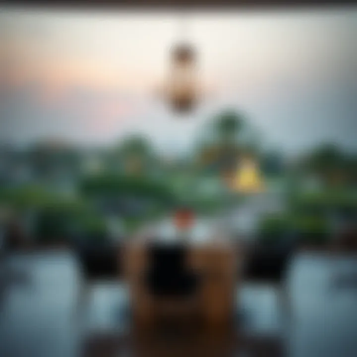 Elegant Dining Overlooking a Park Elegant dining setup overlooking a park