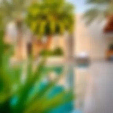 Relaxing Pool Area Relaxing pool area adjacent to a peaceful garden
