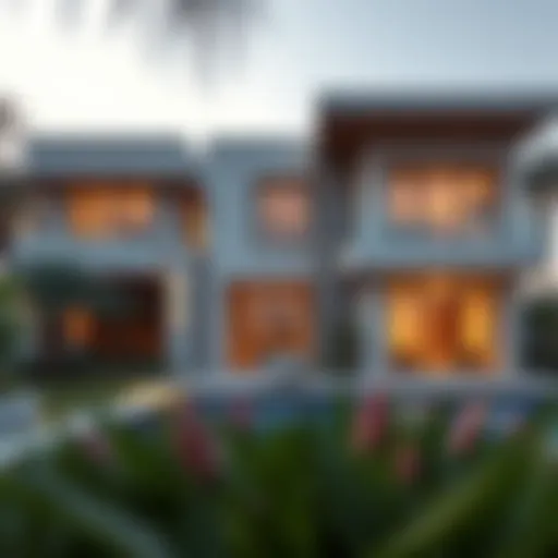 Stunning exterior view of a luxury villa in Dubai showcasing modern architecture