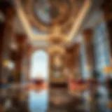Luxurious hotel lobby showcasing opulence