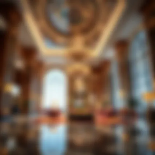 Luxurious hotel lobby showcasing opulence