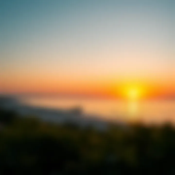 Picturesque Sunset at شاطئ جي بي ار A picturesque sunset over the beach, symbolizing the tranquil lifestyle at شاطئ جي بي ار