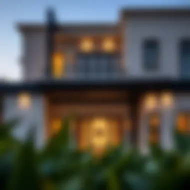 Architectural details of a villa in Jumeirah Park highlighting modern design
