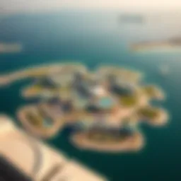 Aerial view of Palm Jumeirah showcasing its unique shape and luxurious resorts