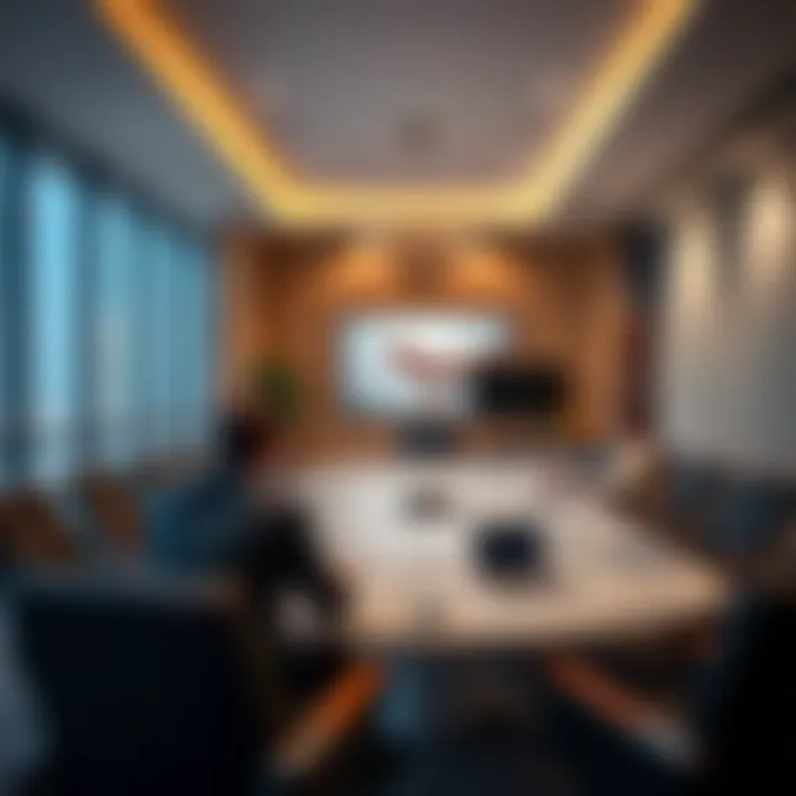 Professional Meetings at Sadaf Business Center Business meeting taking place in a conference room at the center