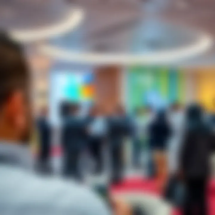 Networking event taking place at Al Manara Center with industry professionals