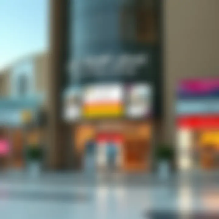 Signage displaying real estate services offered at Al Manara Center