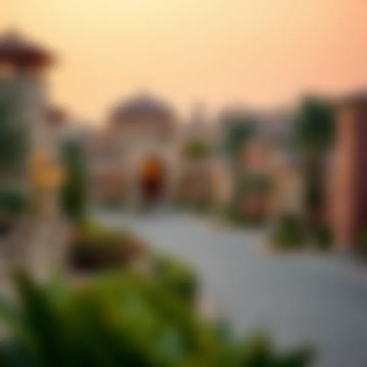 Charming Neighborhood Featuring Dubai's Finest Villas Vibrant neighborhood showcasing luxury villas