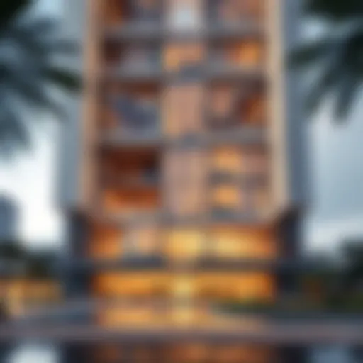 Architectural Marvel of Jumeirah Garden Building 1 Stunning architectural view of Jumeirah Garden Building 1 showcasing modern design elements