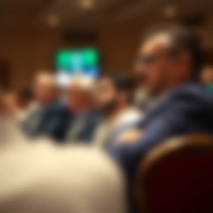 Engaged Bidders at Real Estate Auction Bidders engaged in an auction at a real estate event