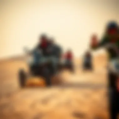 Thrilling Desert Adventures in Dubai Outdoor adventure enthusiasts enjoying desert activities during winter in Dubai.
