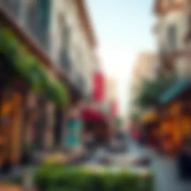 Vibrant Street Life in Oud Metha A street view showcasing vibrant cafes and shops in Oud Metha