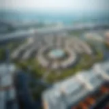 Stunning aerial view of Jumeirah Circle Village showcasing its unique layout and green spaces