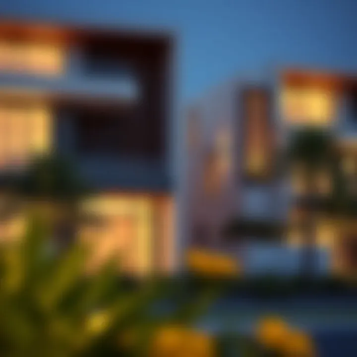 Elegant architectural design of residences in Jumeirah Circle Village highlighting modern aesthetics