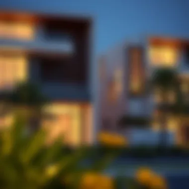 Architectural Design in Jumeirah Circle Village Elegant architectural design of residences in Jumeirah Circle Village highlighting modern aesthetics