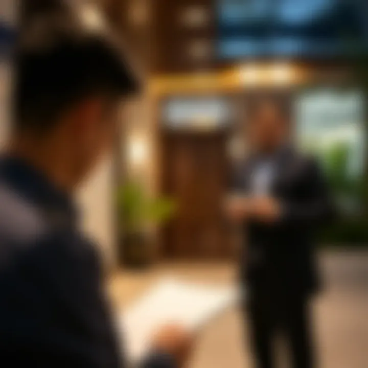 Person engaging with local authorities for property queries