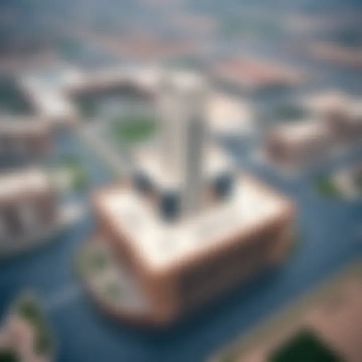 Aerial Perspective of Mirdif Hills Development Aerial view of Mirdif Hills development and surrounding areas